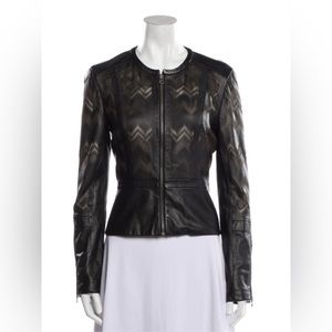 Brown Parker Leather Evening Jacket